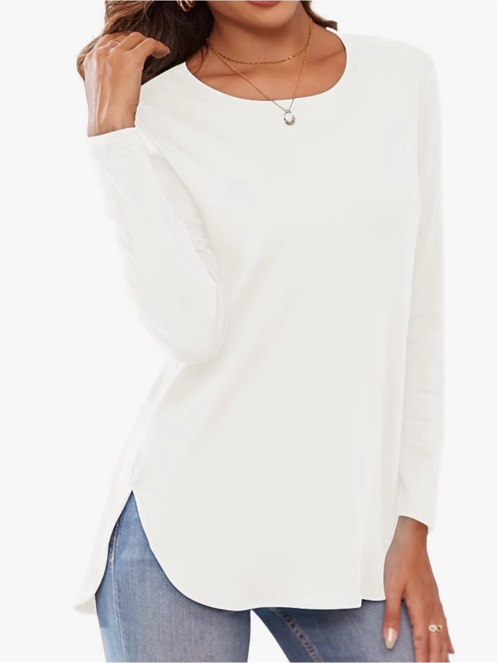 NWT Women's Long Sleeve Crewneck Tunic Top